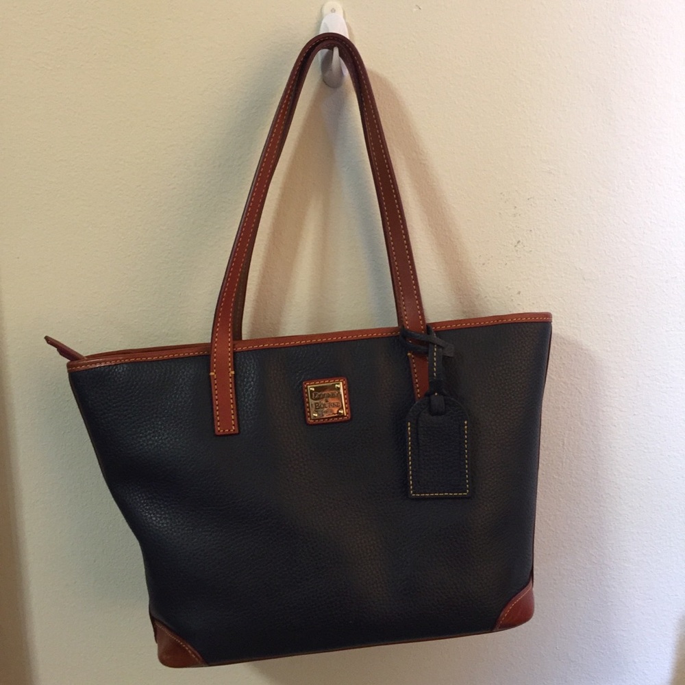 Dooney & Bourke Navy Blue Pebble Grain Charleston